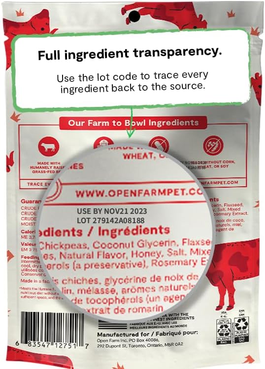 Open Farm Dehydrated Grain-Free Dog Treats, Gently Cooked Recipe with Natural Simple Ingredients and No Artificial Flavors or Preservatives (6 Pack Beef Jerky)