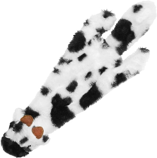 Best Pet Supplies Stuffing Free Squeaky Dog Toys for Small Dogs, Medium Dogs, and Large Dogs, Durable, Best Dog Chew Toy for Teething Puppy, Indoor Play, Holds Plastic Bottle - Cow, Medium