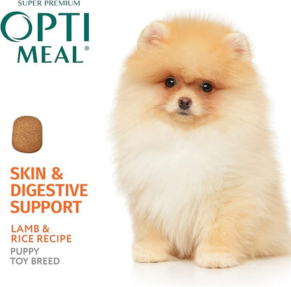 OPtimeal Puppy Dog Food - Proudly Ukrainian - Delicious Puppy Food Dry Recipe with Skin and Digestive Support for Small and Toy Breed Puppies (3.3 Pound (Pack of 1), Lamb & Rice)