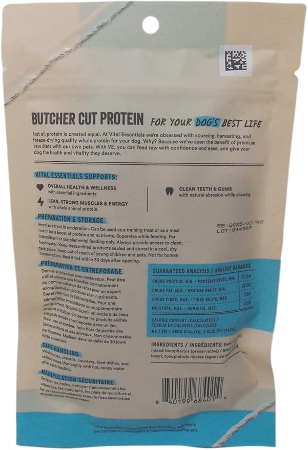 Vital Essentials Freeze-Dried Raw Dog Treats 3 Flavor Variety - (1) Each: Beef Bites, Beef Liver, Duck Bites (2-2.5 Ounces) - Plus Rope Toy and Fun Animal Facts Booklet Bundle