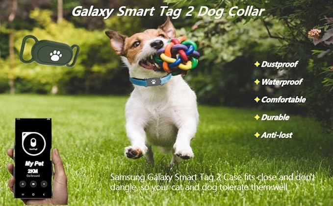 5 Pack Dog Collar Holder Compatible with Samsung Galaxy Smarttag 2,Waterproof Silicone Tracker Case Holder for Samsung Galaxy Smart Tag 2,Anti-Scratch Pet Dog Cat Collar Smarttag2 Case