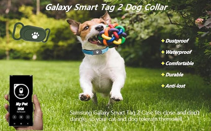 5 Pack Dog Collar Holder Compatible with Samsung Galaxy Smarttag 2,Waterproof Silicone Tracker Case Holder for Samsung Galaxy Smart Tag 2,Anti-Scratch Pet Dog Cat Collar Smarttag2 Case