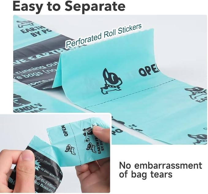 Potaroma Dog Poop Bags, 8 Rolls Guaranteed Leak-Proof Doggie Poop Bags, Extra Thick Waste Bags, Lavender Scented, 120 Count, Includes Flashlight Bag Dispenser Holder