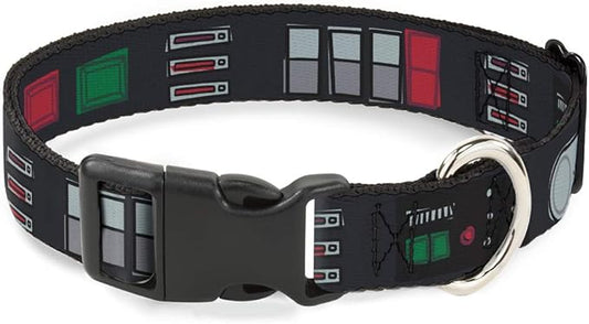Buckle-Down Dog Collar Plastic Clip Star Wars Darth Vader Utility Belt Bounding3 Black Grays Reds 18 to 32 Inches 1.5 Inch Wide, Multi Color (DC-BKSR-WSW141-1.5-L)