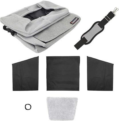Pet Carrier Bicycle Basket Bag Pet Carrier/Booster Backpack for Dogs and Cats with Big Side Pockets,Comfy & Padded Shoulder Strap,Travel with Your Pet Safety（grey）