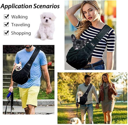 NATUYA Pet Dog Sling Carrier - Waterproof and Windproof Puppy Carrier Bag, Adjustable Strap Hand-Free Dog Sling for Outdoor Activity or Subway