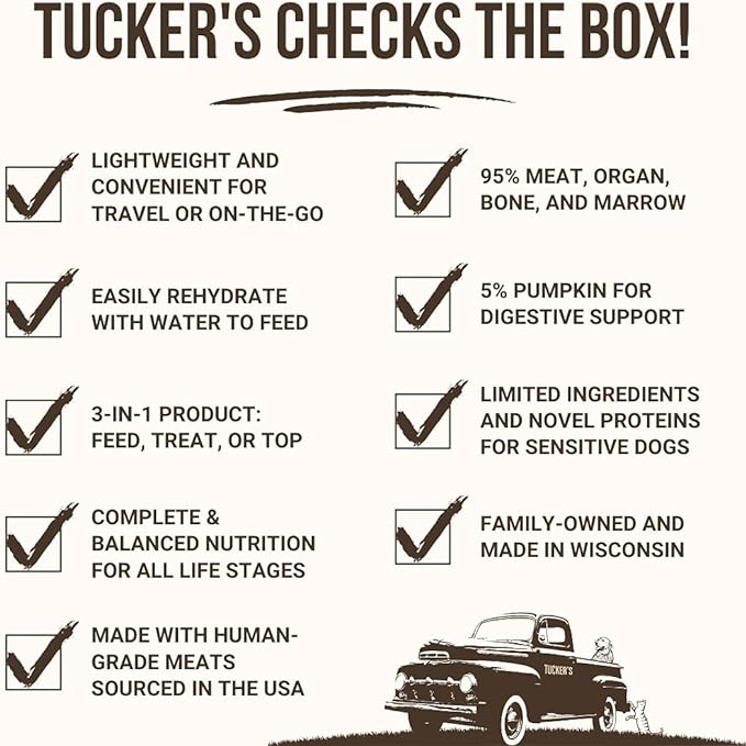 Tucker's Raw Frozen Freeze Dried Raw Dog Food, Salmon & Pumpkin Formula and Turf & Surf Formula, Fish Variety Pack of 2
