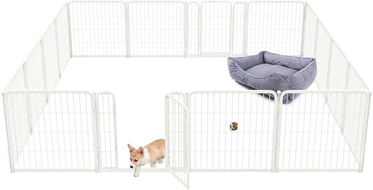 FXW Homeplus Dog Playpen Designed for Indoor Use, 24" Height for Puppy and Small Dogs, White│Patented