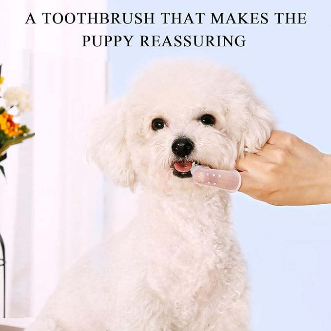 Dog Toothbrush for Dog Teeth Cleaning, Soft Silicone Finger Toothbrush for Dogs, Comfortable, No Damage to Gums, Natural, EP, Used as Cat Toothbrush and All Pet as Well(6PCS)