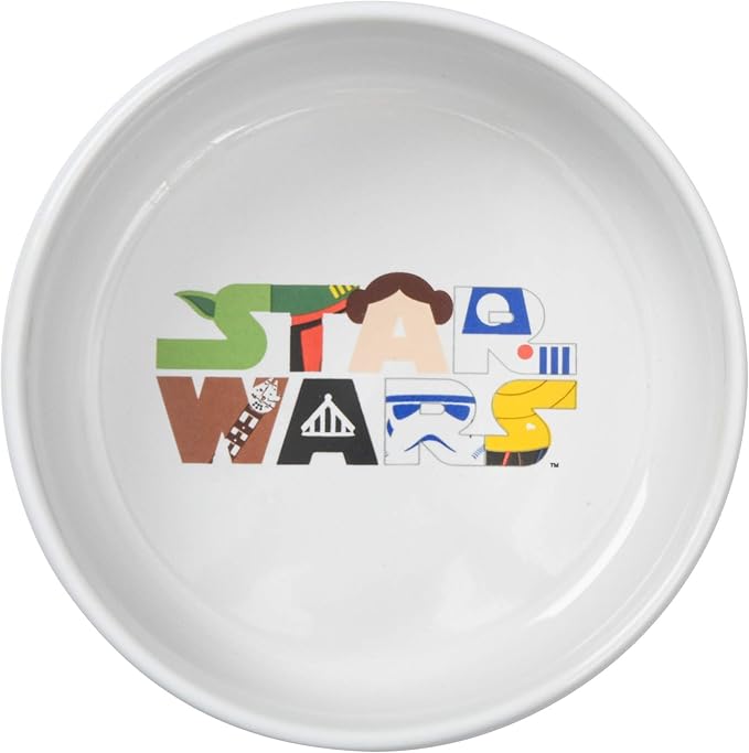 STAR WARS for Pets Character Dog Feeding Bowl, 6 Inch | STAR WARS Dog Food Bowl Holds up to 3.5 Cups of Water, Dry Food, or Wet Food | Officially Licensed STAR WARS Product,White,(Pack of 1),FF13179