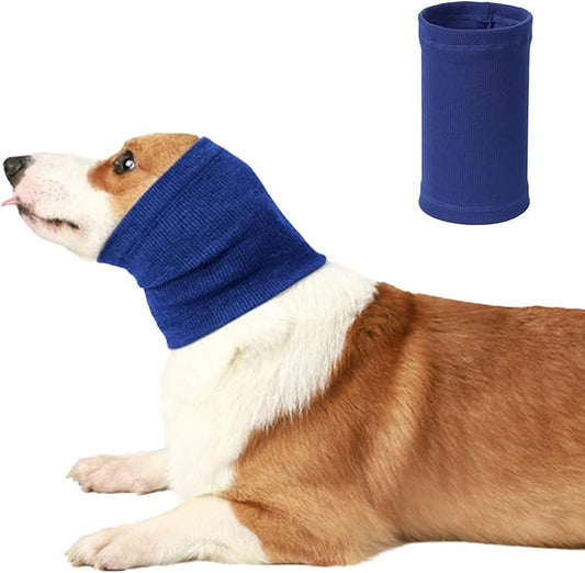 Quiet Ears for Dog, Dog Ear Muffs for Noise Protection,Knitted Dog Winter Hats, Dog Calming Hoodie, Pet Cats and Dogs Grooming Bathing Calming Drying Ear Muffs (Blue, S)