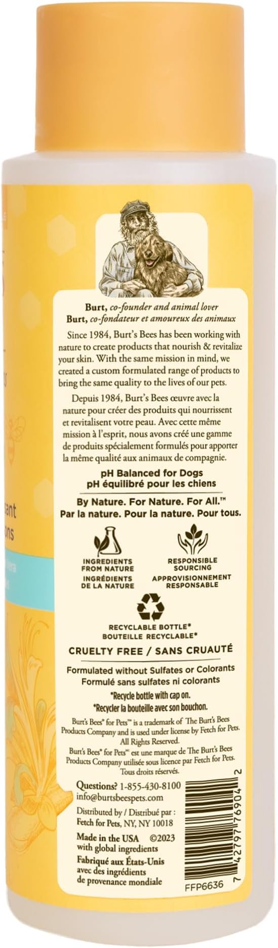 Burt's Bees for Pets Naturally Derived Itch Soothing Shampoo with Honeysuckle - Anti-Itch Dog Shampoo for All Dogs - Cruelty Free, Formulated without Sulfates and Parabens, Made in the USA, 16 Ounces