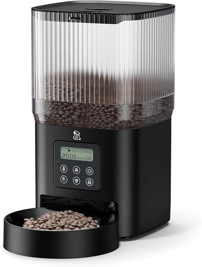 Automatic Cat Feeder, Automatic Dog Food Dispenser 5L Programmable Control 1-6 Meals Per Day, Automatic Pet Feeder for Cats and Dogs,10s Voice Recorder & Dual Power Supply