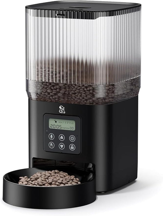 Automatic Cat Feeder, Automatic Dog Food Dispenser 5L Programmable Control 1-6 Meals Per Day, Automatic Pet Feeder for Cats and Dogs,10s Voice Recorder & Dual Power Supply
