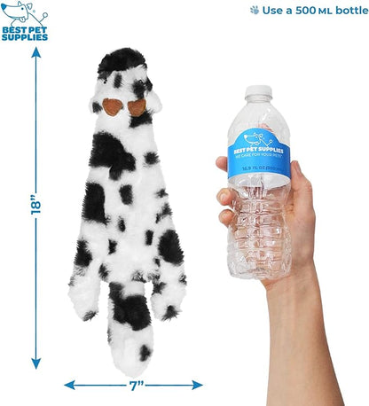 Best Pet Supplies Stuffing Free Squeaky Dog Toys for Small Dogs, Medium Dogs, and Large Dogs, Durable, Best Dog Chew Toy for Teething Puppy, Indoor Play, Holds Plastic Bottle - Sheep, Cow, Medium