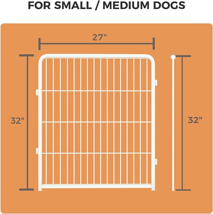 FXW Homeplus Dog Playpen Designed for Indoor Use, 32" Height for Medium Dogs, White│Patented