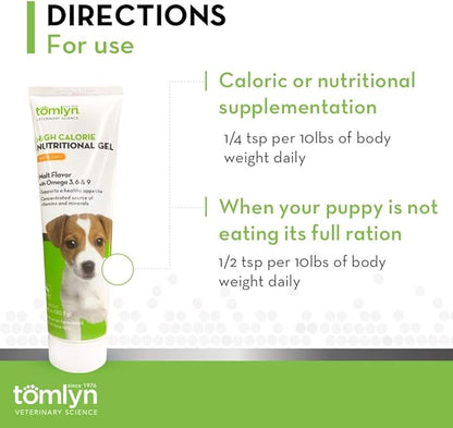 Tomlyn High Calorie Nutritional Gel for Puppies, (Nutri-Cal) 4.25 oz (3 Pack)