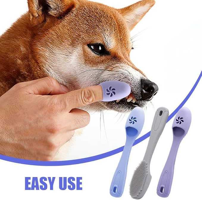3Pcs Small Dog Toothbrush, Dog Finger Toothbrush, Easily Clean Teeth Dirt, Food Grade Silicone Dog Tooth Brush