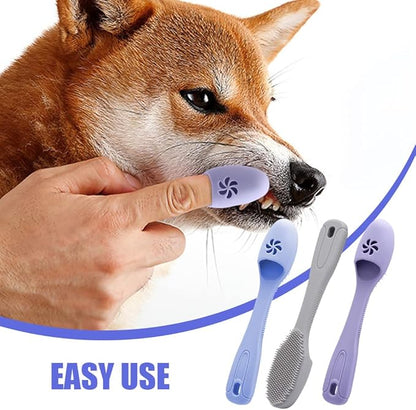 3Pcs Small Dog Toothbrush, Dog Finger Toothbrush, Easily Clean Teeth Dirt, Food Grade Silicone Dog Tooth Brush
