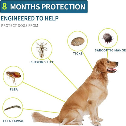 Flea and Tick Collar for Dogs, 8 Month Flea and Tick Prevention for Dogs, 27 inch Adjustable