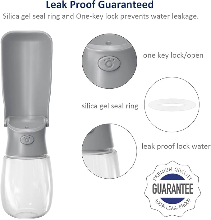 WePet Foldable Portable Dog Water Bottle Puppy Water Dispenser with Drinking Feeder, 12 OZ, High-temperature Resistant Leak Proof for Pets Outdoor Walking, Hiking, Travel, Food Grade Plastic BPA Free