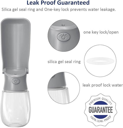 WePet Foldable Portable Dog Water Bottle Puppy Water Dispenser with Drinking Feeder, 12 OZ, High-temperature Resistant Leak Proof for Pets Outdoor Walking, Hiking, Travel, Food Grade Plastic BPA Free