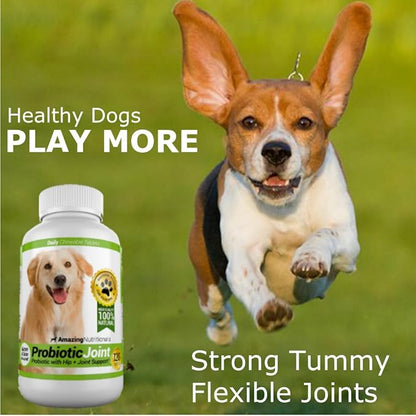 Amazing Probiotics for Dogs Eliminates Diarrhea and Gas with Hip Joint Pain Relief, 120 Chews