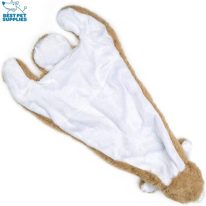 Best Pet Supplies Stuffing Free Squeaky Dog Toys for Small Dogs, Medium Dogs, and Large Dogs, Durable, Best Dog Chew Toy for Teething Puppy, Indoor Play, Holds Plastic Bottle - Hare, Large