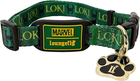 Loungefly Pets Marvel Loki Dog Collar (Medium), Green