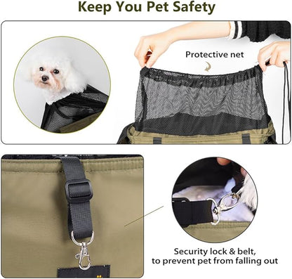 NATUYA Small Dog Carrier Sling Cat Sling-dog slings for carrying small dogs-Adjustable Strap Hand Free Pet Puppy for Outdoor Traveling Subway (Green, Waterproof)