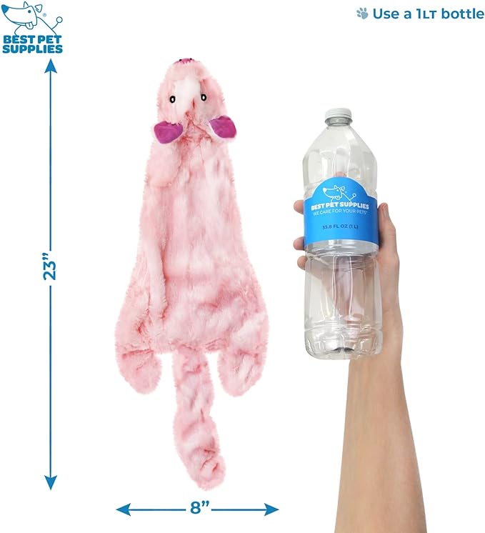 Best Pet Supplies Stuffing Free Squeaky Dog Toys for Small Dogs, Medium Dogs, and Large Dogs, Durable, Best Dog Chew Toy for Teething Puppy, Indoor Play, Holds Plastic Bottle - Wild Duck, Pig, Large