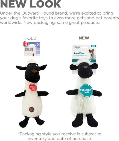 Outward Hound Scruffles Lamb Plush Squeaky Dog Toy, Small