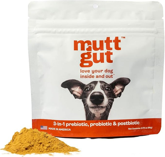 All-Natural 3-in-1 Dog Probiotic, Prebiotic, and Postbiotic Supplement Powder - Probiotics for Dogs with 135 billion CFUs, Anti Diarrhea, Digestive Enzymes & Antioxidants (90g)