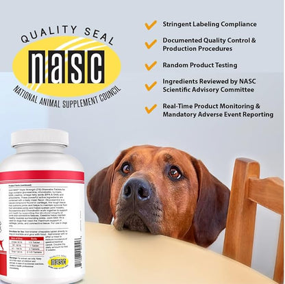 PHS Joint MAX Triple Strength (TS) Chewable Tablets for Dogs - Glucosamine, Chondroitin, MSM - Vitamins, and Antioxidants - Hip and Joint Pain Relief and Support Supplement - Made in USA - 120 Tablets