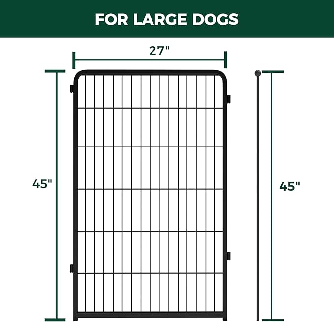 FXW Homeplus Dog Playpen Designed for Indoor Use, 45" Height for Large Dogs, Black│Patented