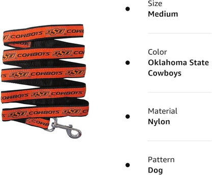 Pets First Collegiate Pet Accessories, Dog Leash, Oklahoma State Cowboys, Medium