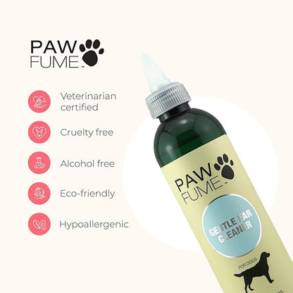 Pawfume Gentle Ear Cleaner for Dogs – Natural Dog Ear Cleaner Solution – Ear Wax Cleaner for Dogs Ear Treatment for Dogs – Dog Ear Wash Ear Cleaning Solution for Dogs – Dog Ear Wash Cleaner