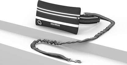 Hands Free Dog Leash with Zipper Pouch, for Medium and Large Dogs, 4Ft 6 Ft, Waist Leash for Dog, Durable Bungee for Walking, Jogging, and Running Your Dog (Large, 25-120 lbs, Black)
