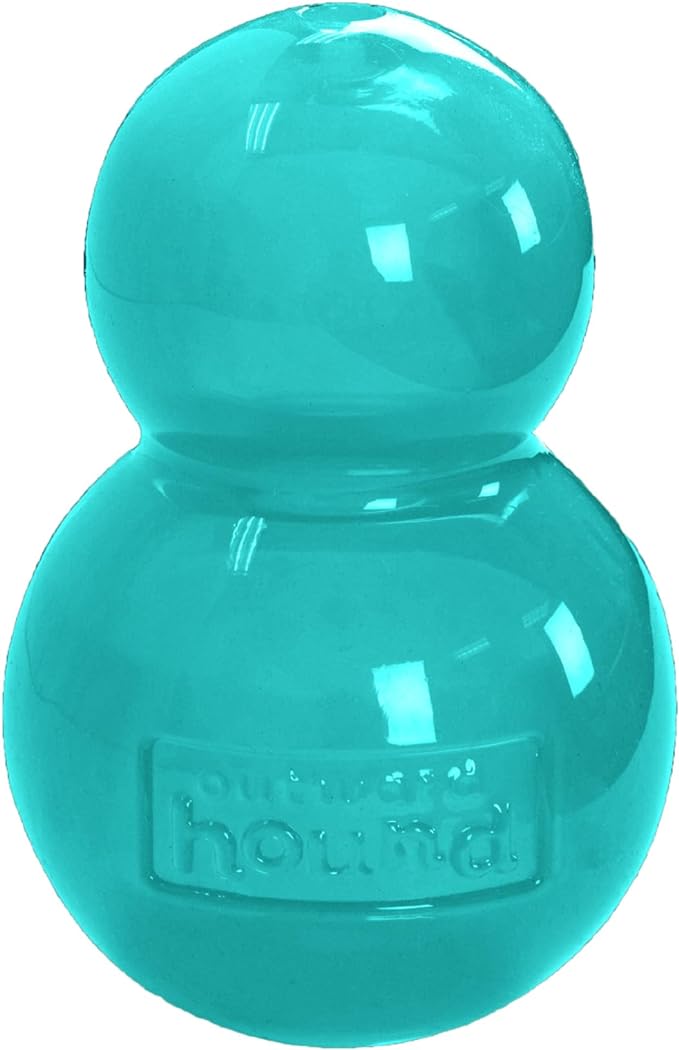 Outward Hound Double-Tuff Interactive Treat Stuffer Dog Chew Toy, Durable Dog Toy, Medium, Blue