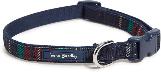 Vera Bradley Women's Recycled Lighten Up Water-repellent Adjustable Pet Collar, Tartan Plaid, Small