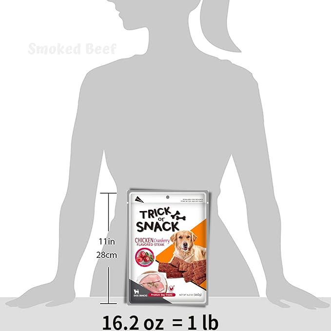 Dog Treat | Dog Training | Premium Jerky | High Protein | Natural Grillers |Healthy Smoked Beef Chicken Salmon Chews Snacks 1 lb (Chicken Cranberry)