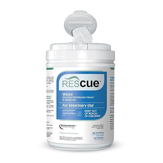 REScue One-Step Disinfectant Cleaner & Deodorizer Wipes for Vet Use – Cleaner for Kennels, Litter Boxes & More – 160-Wipes, 1 Canister (Pack of 1)