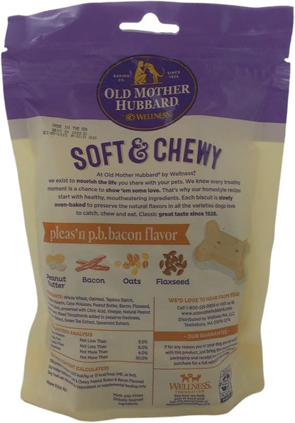 Old Mother Hubbard Soft & Tasty Chewy Mini Dog Treats 2 Flavor Variety - (1) Each: Beef Sweet Potato, Pleas'n P.B. Bacon (8 Ounces) - Plus Rope Toy and Fun Animal Facts Booklet Bundle