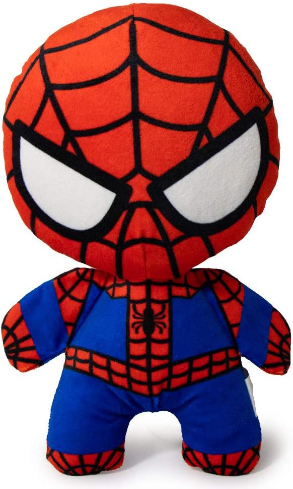 Buckle-Down Dog Toy, Marvel, Plush Squeaker Spider Man Kawaii Standing Pose, Multi Color, 8" x 6", DTPT-SPDCZ
