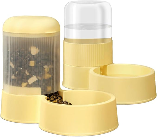 Gravity Cat Feeder with 2.8L Capacity, BPA Free, Eco-Friendly, Food Grade Materials, Big Mouth Design, Siphon Device for Water Dispenser