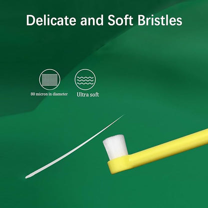 JGocot Dog Toothbrush, Cat Toothbrush|Mini Head|Micro Nano Bristle|Ultra Soft Pet Toothbrush for Sensitive Gum, Dog Dental Care Kit for Cats&Small Breed Dogs-Yellow
