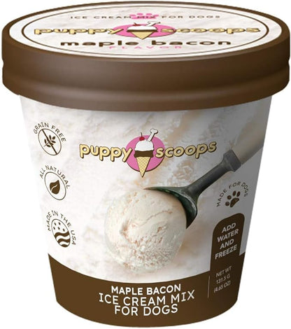 Ice Cream Mix for Dogs: Maple Bacon - Add water and freeze at home!, 4.65 oz Made in USA