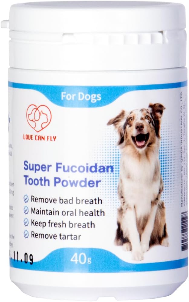 Dog Teeth Cleaning Powder - Simple Feeding,Tartar Plaque Removal Aid/Eliminate Oral Odor/Pet Dental Care, with Super Fucoidan, Norwegian Kelp, 1.4 Oz