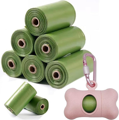 Bag Dispenser Dog Poop Bags Holder Dog Waste Bags Dispenser with Leak-Proof Green Poop Bags for Leash On The Go for Walking Dogs Outdoor (1 Holder 135 Bags,Pink)