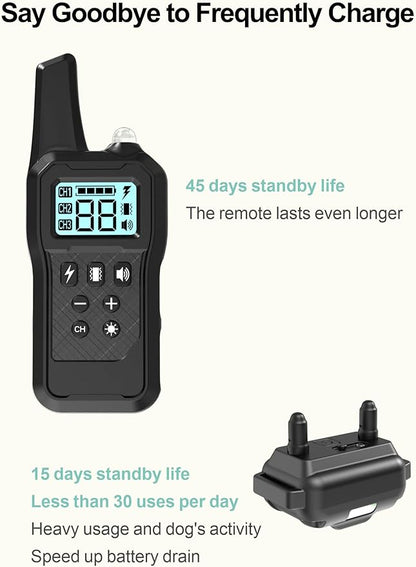 Dog Shock Collar 2 Pack - Dog Training Collar with Remote IP65 Waterproof E Collar for Dogs Training with Shock Vibrate Beep and Light Modes for Small Medium Large Dogs